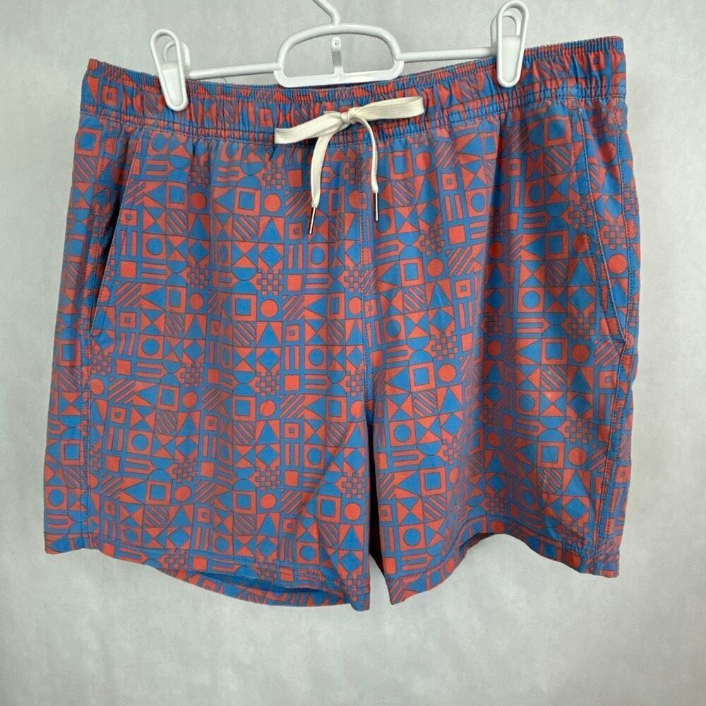 Fair Harbor The Bungalow Men’s Swim Trunks Shorts Sz XL Blue Pink Nautical Flags